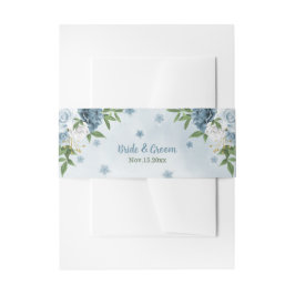 Cintas Para Invitaciones bonitos tonos azules flores boda