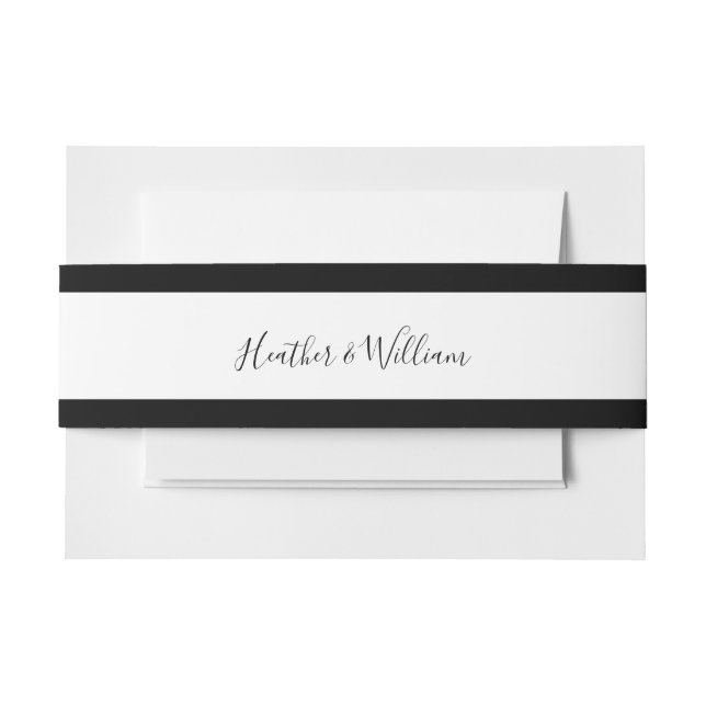 Cintas Para Invitaciones Borde en Blanco y Negro (Anverso Ejemplo)