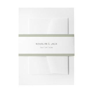 Cintas Para Invitaciones Borde verde seco mínimo