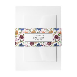 Cintas Para Invitaciones Borgoña y Naranja de la marina caen 4 flores