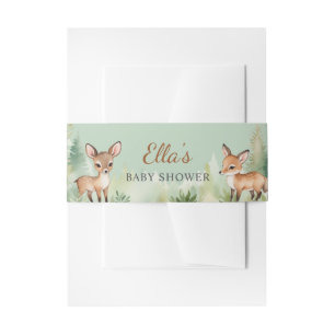 Cintas Para Invitaciones Bosque Ciervo Selva Neutral Baby Shower