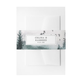 Cintas Para Invitaciones Bosque natural, árboles y aves