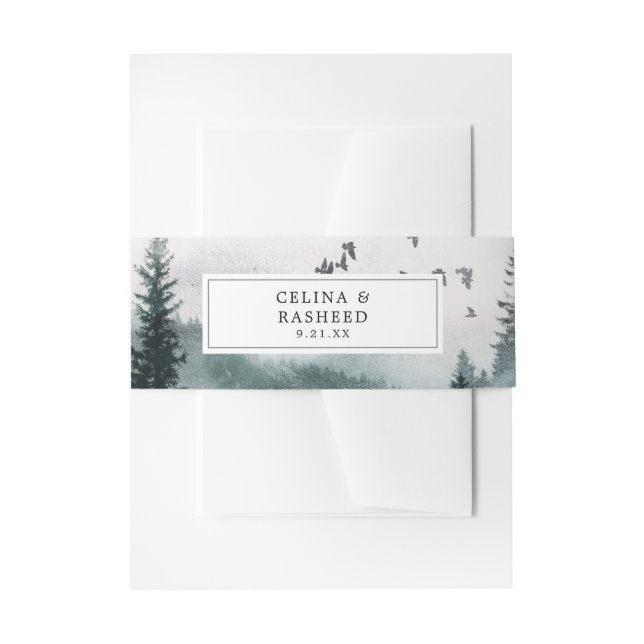 Cintas Para Invitaciones Bosque natural, árboles y aves (Anverso Ejemplo)