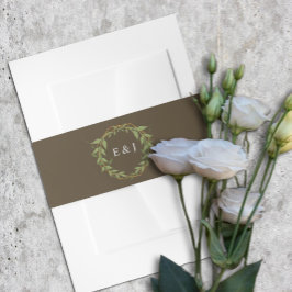 Cintas Para Invitaciones Botanical Wreath Earth Tone Wedding