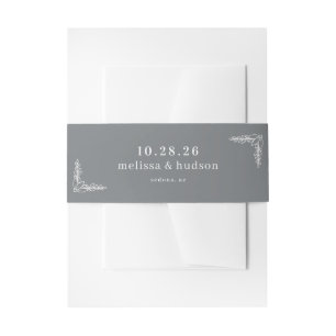 Cintas Para Invitaciones Botánico Gris Sereno