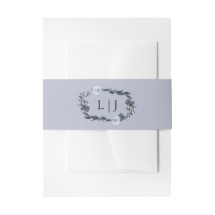 Cintas Para Invitaciones Bouquet azul   Boda floral acuarela