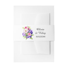 Cintas Para Invitaciones Bouquet de flores de color de agua elegante bonito