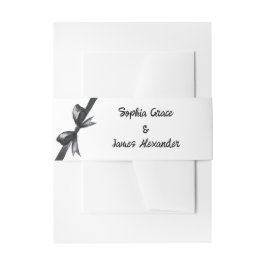 Cintas Para Invitaciones Bow negro y blanco | Boda elegante | Monocromo