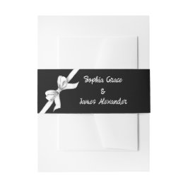Cintas Para Invitaciones Bow negro y blanco | Boda elegante | Monocromo