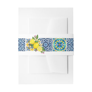 Cintas Para Invitaciones Brillante Mediterráneo Sicilia Tiles Citrus Lemons