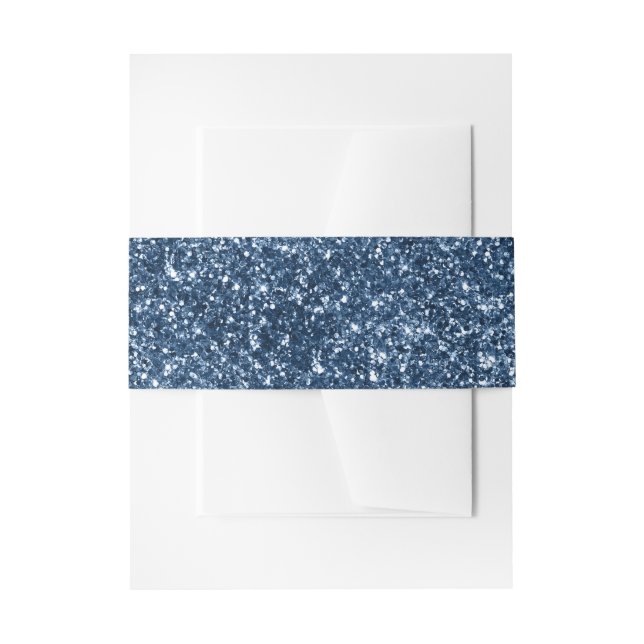 Cintas Para Invitaciones Brillo Azul Marino Falso (Anverso Ejemplo)