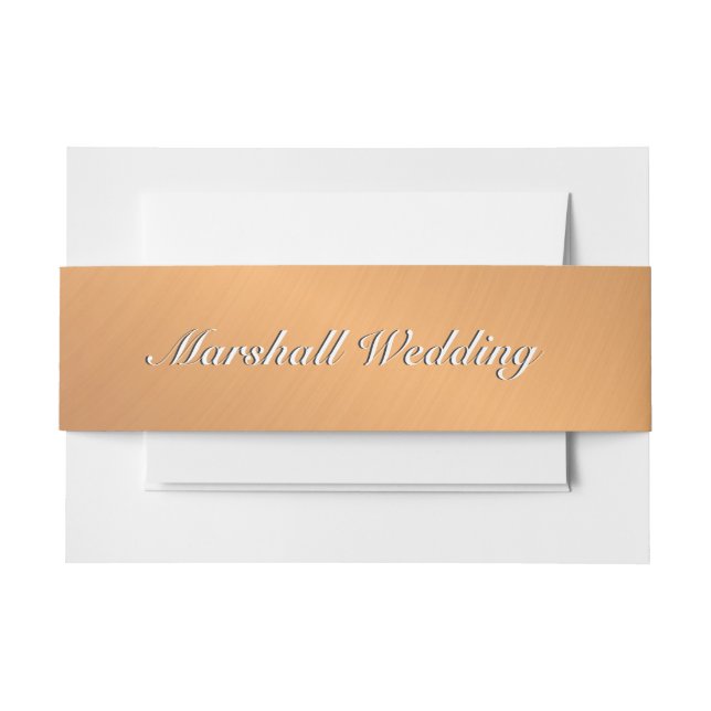 Cintas Para Invitaciones Brillo de cobre (Anverso Ejemplo)