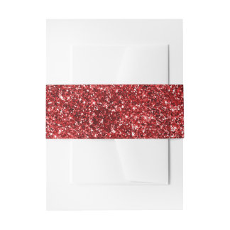 Cintas Para Invitaciones Brillo Rojo Rubí Falso