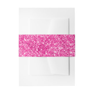 Cintas Para Invitaciones Brillo Rosa Caliente Falso