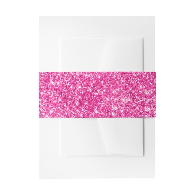 Cintas Para Invitaciones Brillo Rosa Caliente Falso (Anverso Ejemplo)