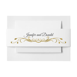 Cintas Para Invitaciones Broche de purpurina negra dorada elegante