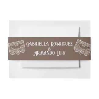 Cintas Para Invitaciones Brown Modern Wedding Elegant BOHO Belly Band