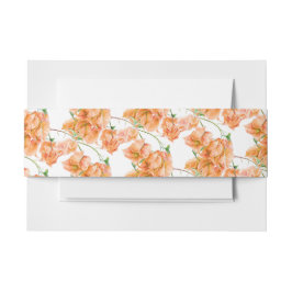 Cintas Para Invitaciones buganvillas naranjas con acuarela floral