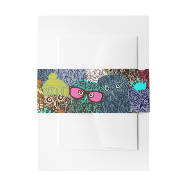 Cintas Para Invitaciones Búho en la corona (Anverso Ejemplo)