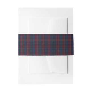 Cintas Para Invitaciones Burgundy and Navy Blue Tartan Plaid Ribbon
