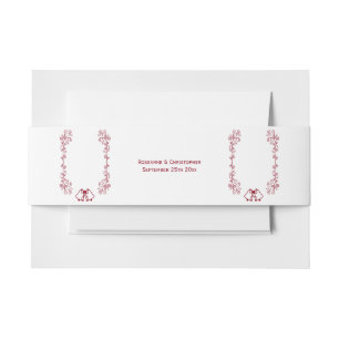 Cintas Para Invitaciones Burgundy Bells Scrollwork Boda de diseño