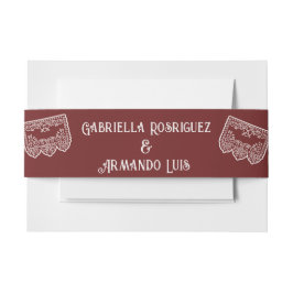 Cintas Para Invitaciones Burgundy Modern Wedding Belly Band