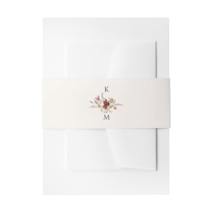 Cintas Para Invitaciones Burgundy Wildflower Elegant Fall Wedding