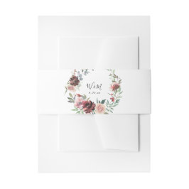 Cintas Para Invitaciones Burgundy y Rosa Polvo Floral 5