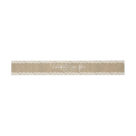 Cintas Para Invitaciones Burlap y Lace Rústicos | Me alegro de que