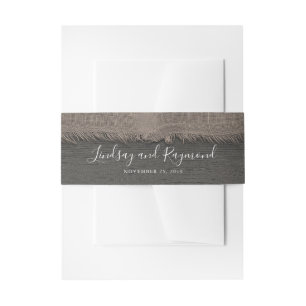 Cintas Para Invitaciones Burlap y Old Wood Rustic Wedding