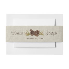 Cintas Para Invitaciones Burlap y Pinecones