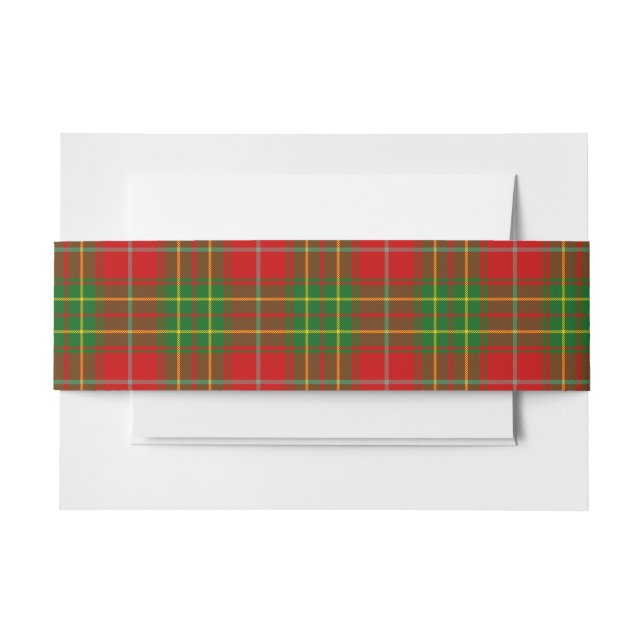 Cintas Para Invitaciones Burnett Scottish Tartan Belly Band (Anverso Ejemplo)