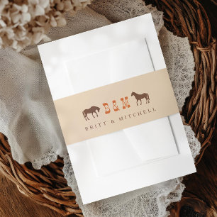 Cintas Para Invitaciones Caballos Bodas occidentales de roble de la valla