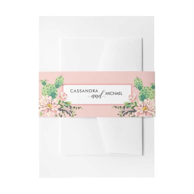 Cintas Para Invitaciones Cactus en auge del desierto (Anverso Ejemplo)