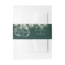 Cintas Para Invitaciones Cadena verde esmeralda ilumina a Boda floral