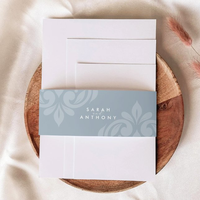 Cintas Para Invitaciones Cadet Gray Classic Elegant Script Boda (Subido por el creador)