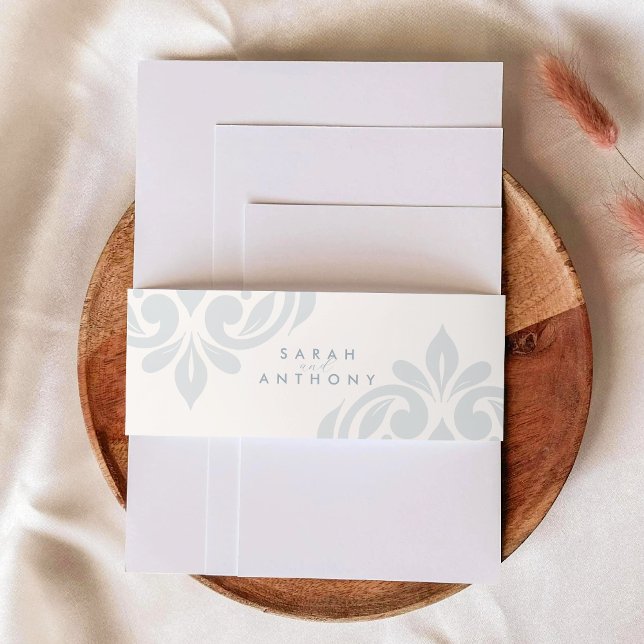 Cintas Para Invitaciones Cadet Gray Classic Elegant Script Boda (Subido por el creador)
