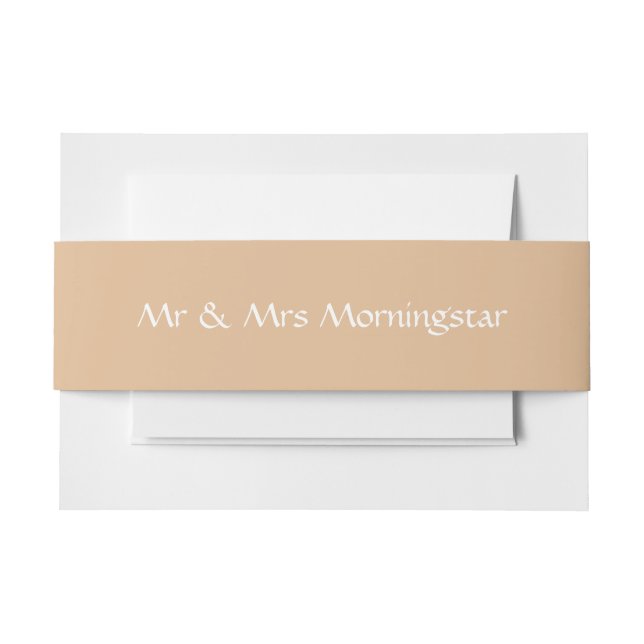 Cintas Para Invitaciones Cálido Caramel Brown (Anverso Ejemplo)