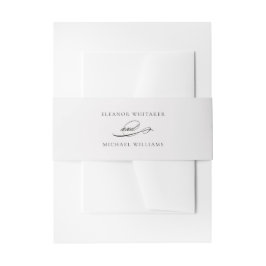 Cintas Para Invitaciones Caligrafía | Boda de color blanco apagado