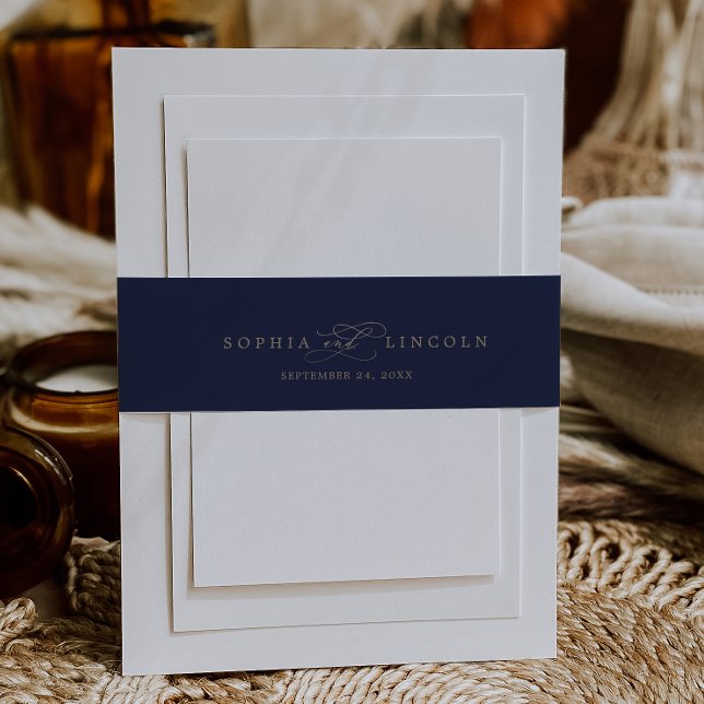 Cintas Para Invitaciones Caligrafía de la Marina Romántica | Boda florecien (Subido por el creador)