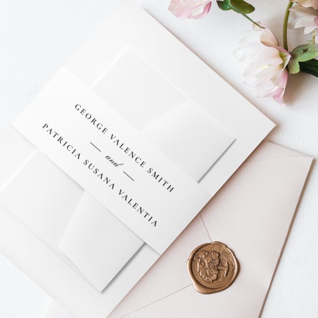 Cintas Para Invitaciones Caligrafía editable Elegante Boda blanco negro (Subido por el creador)