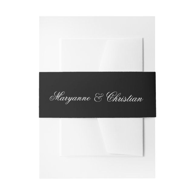 Cintas Para Invitaciones Caligrafía elegante | Banda de vientres (Anverso Ejemplo)