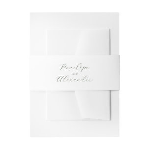 Cintas Para Invitaciones Caligrafía elegante gris verdosa