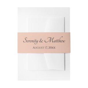 Cintas Para Invitaciones Caligrafía elegante personalizada boda rosa