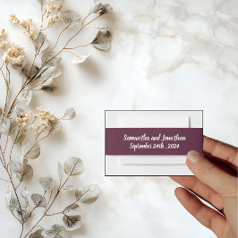 Cintas Para Invitaciones Caligrafía elegante sobre púrpura oscuro