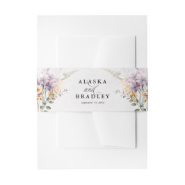 Cintas Para Invitaciones Caligrafía floral acuarela Boda moderno