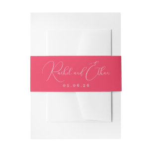 Cintas Para Invitaciones Caligrafía minimalista de rosa cálido