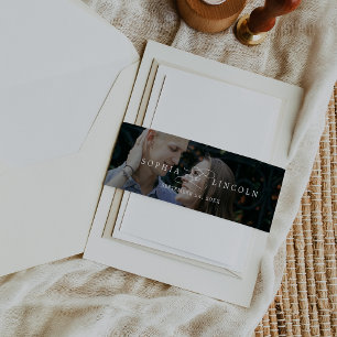 Cintas Para Invitaciones Caligrafía romántica Boda de superposición de foto