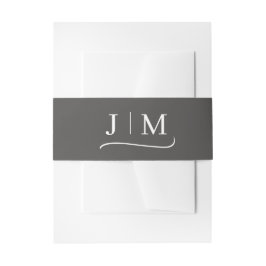 Cintas Para Invitaciones Calligraphy Monogram Classic Elegant