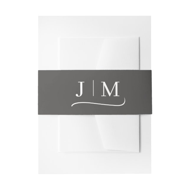 Cintas Para Invitaciones Calligraphy Monogram Classic Elegant (Anverso Ejemplo)